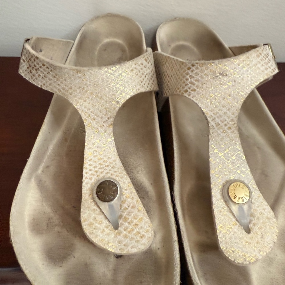 Birkenstock “Gizeh” Shiny Python Sandal In The Co… - image 3